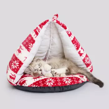 RURRI Дом с оленями 50х50х45, красный