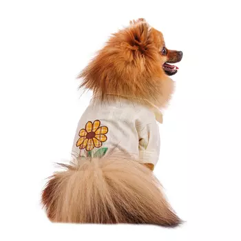 RURRI Футболка для собак Pure Sun, XS, белая с цветком (унисекс)