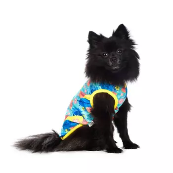 RURRI Футболка для собак с цветами S бирюзовый (унисекс)