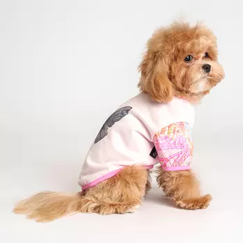 RURRI Футболка с бабочкой для собак, M, розовая