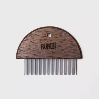 RURRI Гребешок противоблошиный для кошек и собак, 10х7 см, темное дерево
