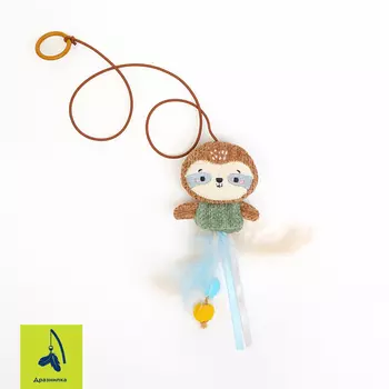 RURRI Игрушка для кошек Дразнилка Ленивец, 14х7х3,5 см