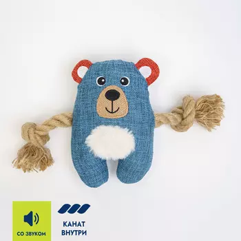 RURRI Игрушка для собак Медведь, 14,5х27х5,5 см