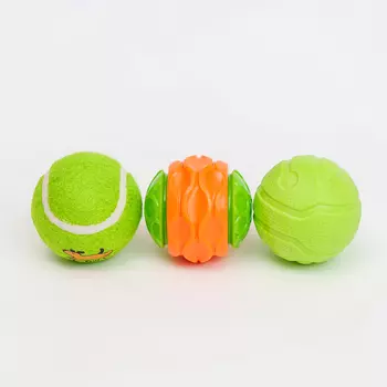 RURRI Игрушка для собак Набор мячиков, диаметр 6,2 см, 3 шт.