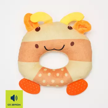 RURRI Игрушка для собак Пончик с ушками, 14х12х3 см