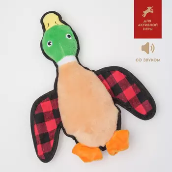 RURRI Игрушка для собак Утка из новогодней коллекции, 32х24х4,5 см