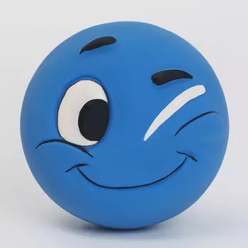 RURRI Игрушка из латекса для собак Смайлик, 5,5х3,5 см, синий