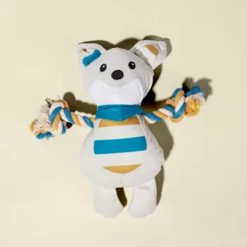 Rurri Игрушка с пищалкой для собак Лисенок Аквамарин, 30 см