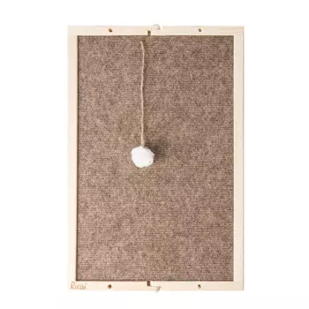 Rurri Когтеточка угловая двусторонняя с кошачьей мятой и игрушкой, ковролин50,5х33,5х1,9 см