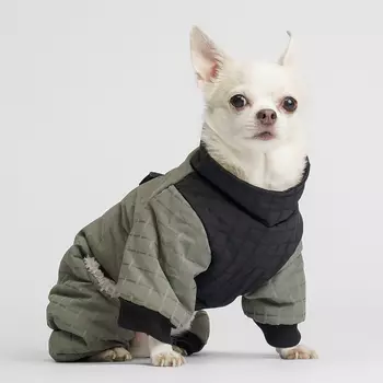 RURRI Комбинезон на замке для собак, S, зеленый