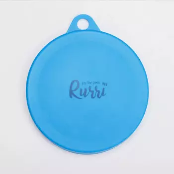 RURRI Крышка многоразовая силиконовая для хранения открытых консерв, 6,5х7,5х8,5 см, голубая