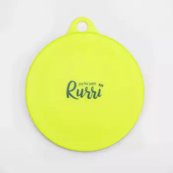 RURRI Крышка многоразовая силиконовая для хранения открытых консерв, 6,5х7,5х8,5 см, желтая