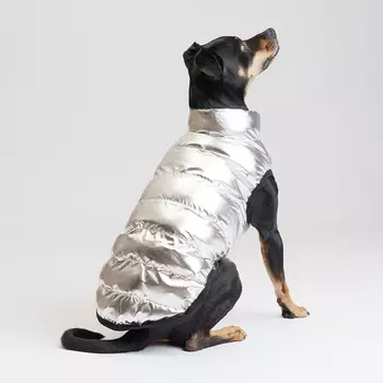 RURRI Куртка двухсторонняя для собак, L, серебряная