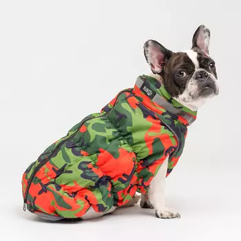 RURRI Куртка камуфляж для собак, 1, зелено-оранжевая