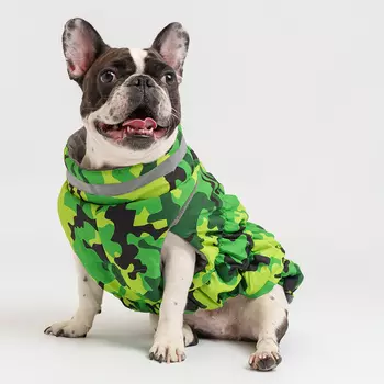 RURRI Куртка камуфляж для собак, 3, зелено-желтая
