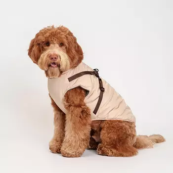 RURRI Куртка со шлейкой для собак, 5XL, бежевая