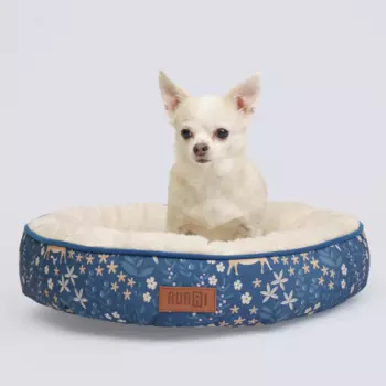RURRI Лежак круглый для кошек и собак мелких пород Fox, 50 см, синий