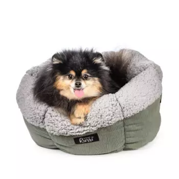 Rurri Лежак круглый для кошек и собак мелких пород, 50x50x28 см, зеленый