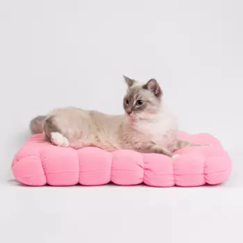 RURRI Лежак квадратный для кошек и собак Крекер, 50 см, розовый