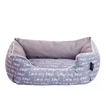 Rurri Лежак Love my Dogs для кошек и собак мелких и средних пород 50х40х20 см, серый