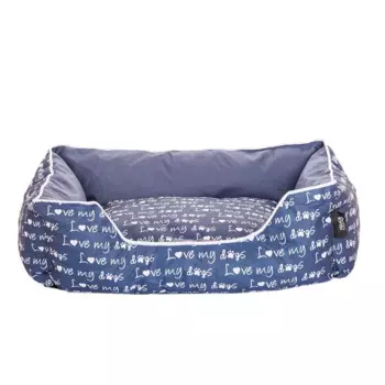 Rurri Лежак Love my Dogs для кошек и собак мелких и средних пород 60х50х20 см, синий