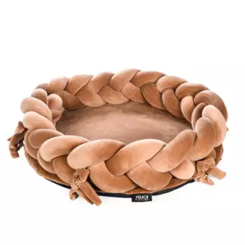 Rurri Лежак плетеный для кошек и собак мелких пород, 60х50х15 см, коричневый