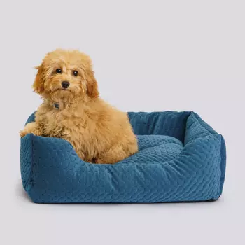 RURRI Лежак прямоугольный для кошек и собак мелких и средних пород, 60х50х17 см, синий