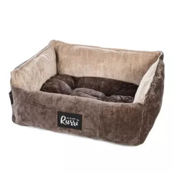 Rurri Лежак прямоугольный для кошек и собак мелких пород, 55х45х21 см, коричневый