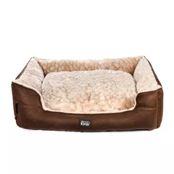 Rurri Лежак прямоугольный для кошек и собак, 55x45x16 см, размер S, коричневый