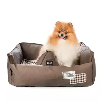 Rurri Лежак прямоугольный для кошек и собак мелких и средних пород, 65х55х22 см, коричневый