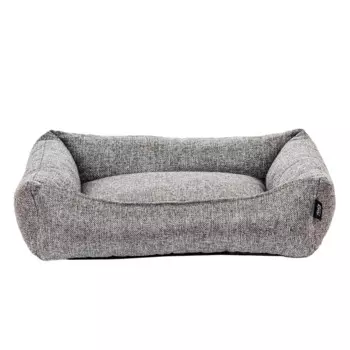 RURRI Лежак Рогожка для кошек и собак средних пород со съемным чехлом 70х60см, серый