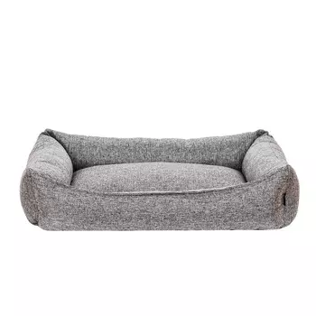 RURRI Лежак Рогожка для кошек и собак крупных пород со съемным чехлом 100х80см, серый