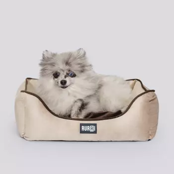 RURRI Лежак с кантом 50х40 см, бежевый/коричневый