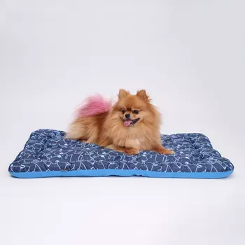 RURRI Матрас для собак мелких и средних пород Графити, 80х55 см, синий