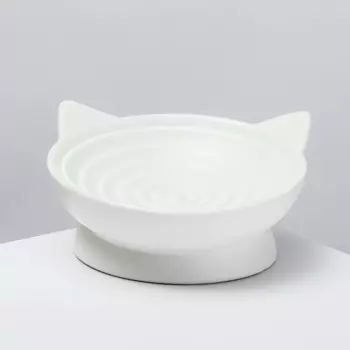 RURRI Миска для кошек Кошечка, 100 мл, 16,5х8,5 см, белая