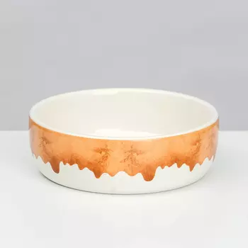 RURRI Миска керамическая для кошек и собак Волна, 300 мл, белый