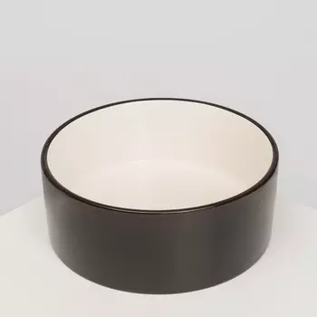 RURRI Миска керамическая круглая для собак крупных пород, 19,3х7,3 см, 1,4 л, черная