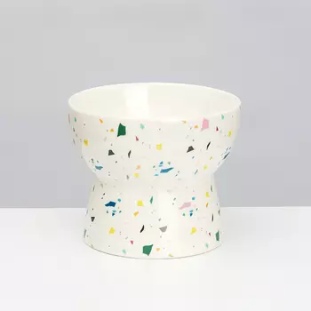 RURRI Миска керамическая на ножке для кошек и собак, 200 мл, белый