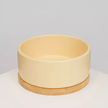 RURRI Миска керамическая на подставке для собак средних и крупных пород, 16х6,5 см, 800 мл, молочная