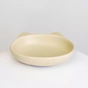 RURRI Миска с ушками матовая для кошек и собак, 150 мл, серая