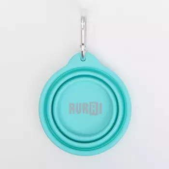 RURRI Миска силиконовая складная для кошек и собак, 10,5х5,5 см, 250 мл, голубая