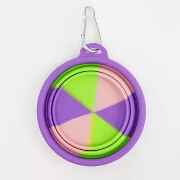 RURRI Миска силиконовая складная для кошек и собак Mix color, 10х5 см, 240 мл, яркая