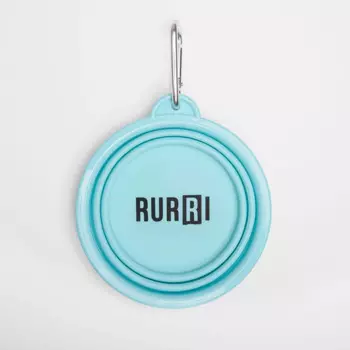 Rurri Миска складная силиконовая для кошек и собак, 350 мл, мятная