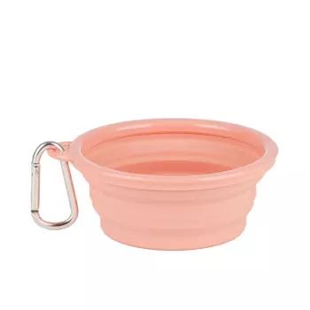 Rurri Миска складная силиконовая для кошек и собак, 350 мл, розовая