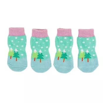 Rurri Носки для собак с елкой S зеленый (унисекс)