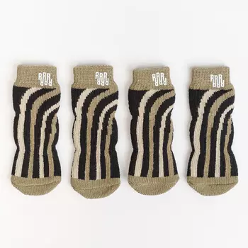 RURRI Носки удлиненные в полоску для собак, XL, зеленый