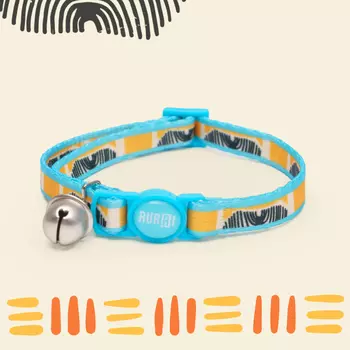 RURRI Ошейник для кошек Саванна, обхват шеи 30 см, ширина 1 см, оранжевый