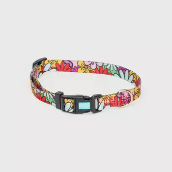 RURRI Ошейник для собак Flower Power, обхват шеи 18-25 см, ширина 1 см, голубой