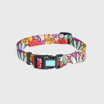 RURRI Ошейник для собак Flower Power, обхват шеи 35-53 см, ширина 2 см, голубой