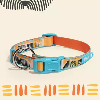 RURRI Ошейник для собак Саванна, обхват шеи 35-53 см, ширина 2 см, оранжевый